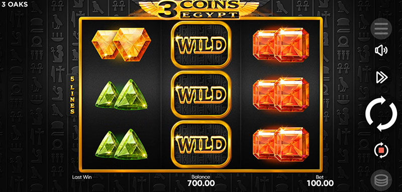 3 Oaks 3 Coins Egypt Slot - Wild Symbol