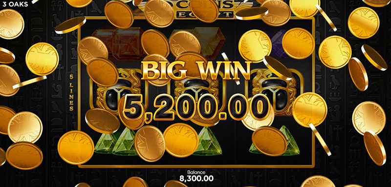 3 Oaks 3 Coins Egypt Slot - Big Win
