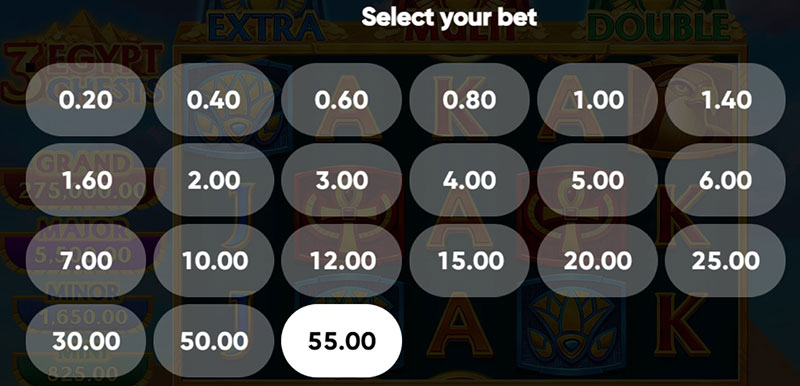 3 Oaks 3 Egypt Chests Slot - Betting Option