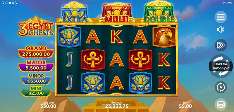 3 Oaks 3 Egypt Chests Slot - Jackpot