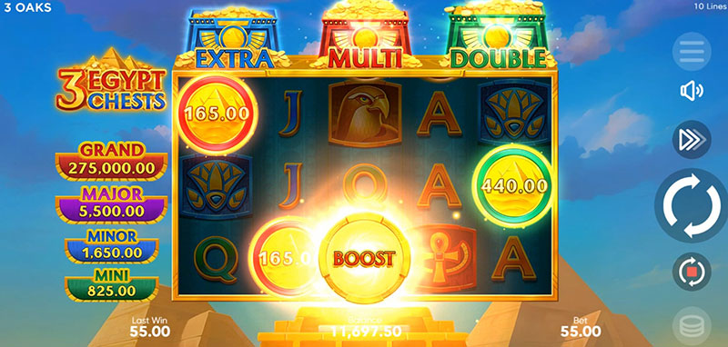 3 Oaks 3 Egypt Chests Slot - Boost Feature