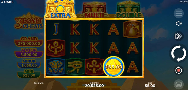 3 Oaks 3 Egypt Chests Slot - EXTRA Bonus Game