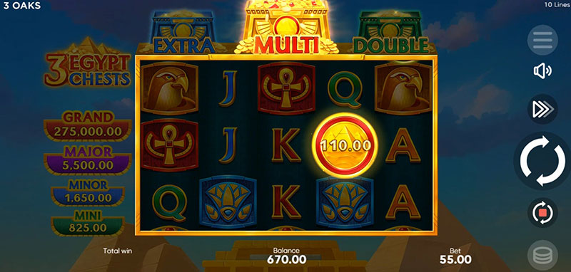 3 Oaks 3 Egypt Chests Slot - MULTI Bonus Game