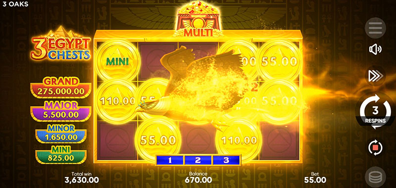 3 Oaks 3 Egypt Chests Slot - MULTI Bonus Game