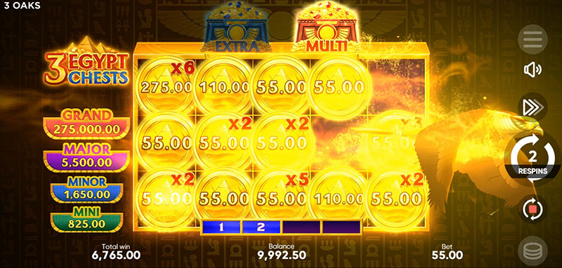3 Oaks 3 Egypt Chests Slot - Mixing Bonus Game