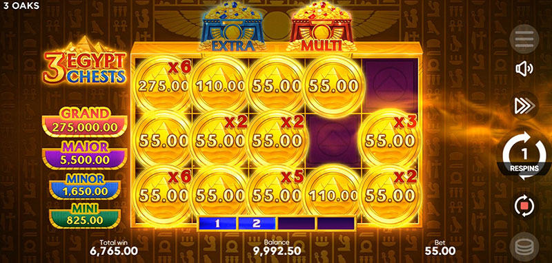 3 Oaks 3 Egypt Chests Slot - Mixing Bonus Game