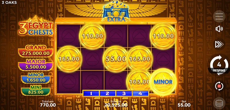 3 Oaks 3 Egypt Chests Slot - Jackpot Bonus