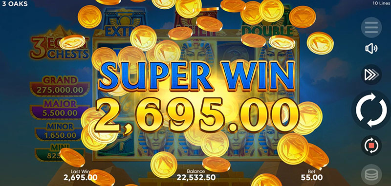 3 Oaks 3 Egypt Chests Slot - Super Win