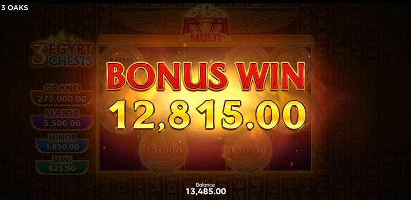 3 Oaks 3 Egypt Chests Slot - Bonus Win