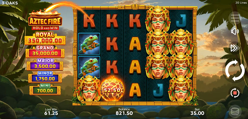 3 Oaks Aztec Fire Slot - Bonus Symbol Trigger