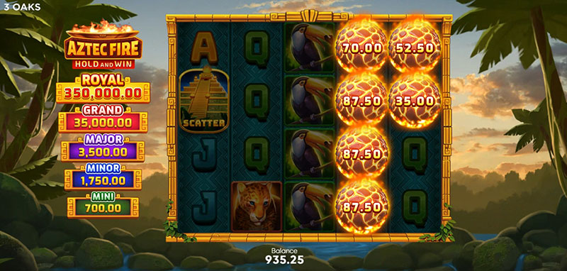 3 Oaks Aztec Fire Slot - Trigger Bonus Game