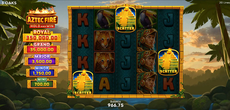 3 Oaks Aztec Fire Slot - Free Spins Bonus Game