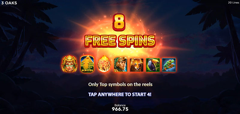 3 Oaks Aztec Fire Slot - 8 Free Spins