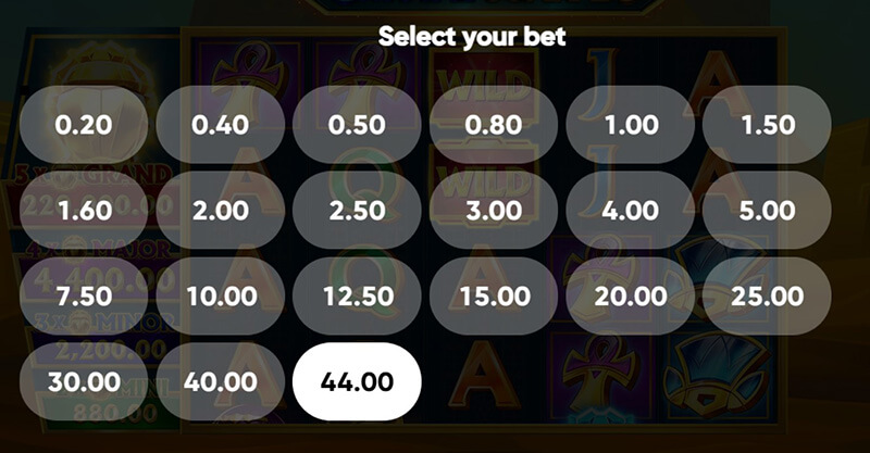 3 Oaks Crystal Scarabs Slot - Betting Option