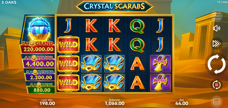 3 Oaks Crystal Scarabs Slot - Wild Symbol