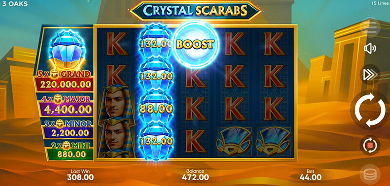 3 Oaks Crystal Scarabs Slot - Boost Symbol