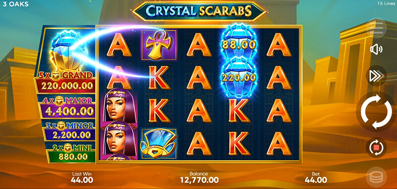 3 Oaks Crystal Scarabs Slot - Random Trigger Bonus Symbol