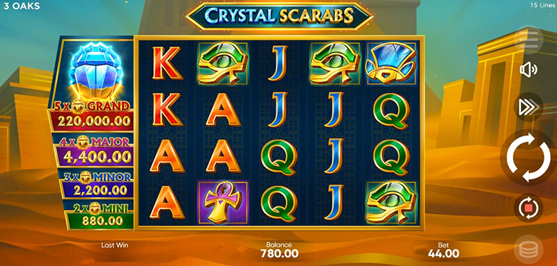 3 Oaks Crystal Scarabs Slot - Jackpot