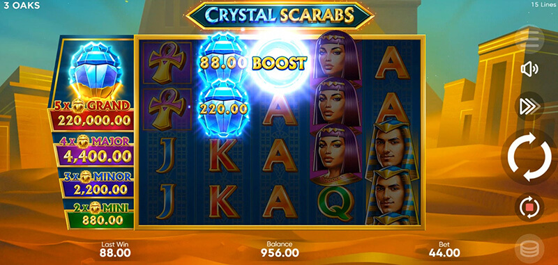 3 Oaks Crystal Scarabs Slot - Boost Feature