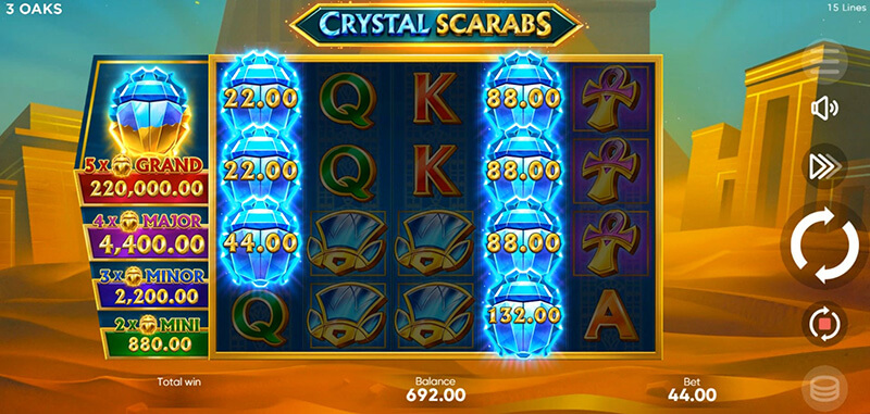 3 Oaks Crystal Scarabs Slot - Bonus Game