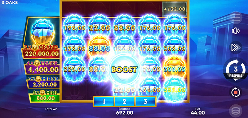 3 Oaks Crystal Scarabs Slot - Boost Symbol
