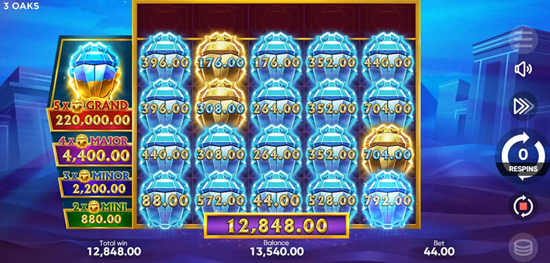 3 Oaks Crystal Scarabs Slot - Respin 0