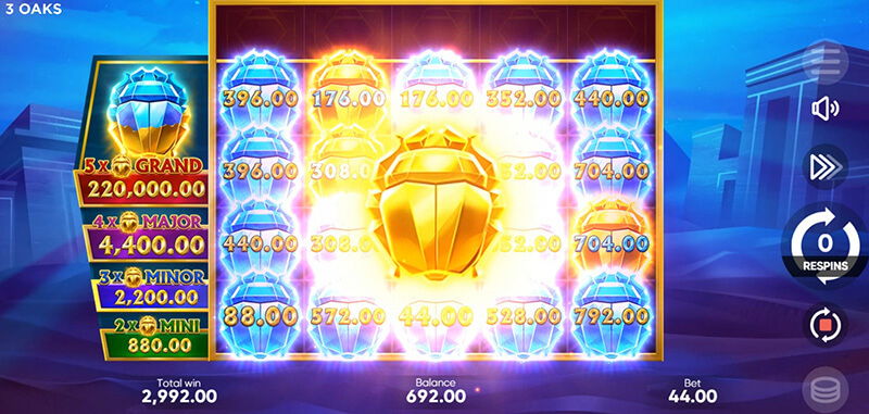 3 Oaks Crystal Scarabs Slot - Jackpot Bonus