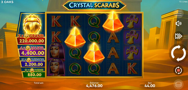 3 Oaks Crystal Scarabs Slot - 3 Scatter Symbols
