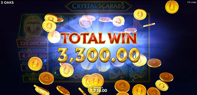 3 Oaks Crystal Scarabs Slot - Total Win