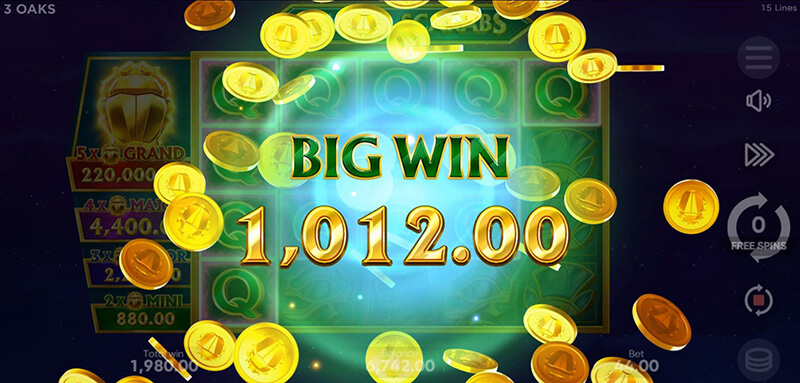 3 Oaks Crystal Scarabs Slot - Big Win