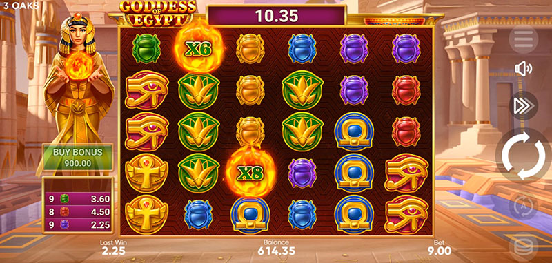 3 Oaks Goddess of Egypt Slot - Multiplier Symbol Land