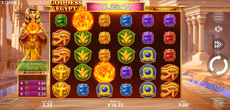 3 Oaks Goddess of Egypt Slot - Multiplier Symbol Multiplied