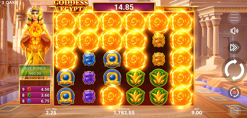3 Oaks Goddess of Egypt Slot - Collapsing Symbol