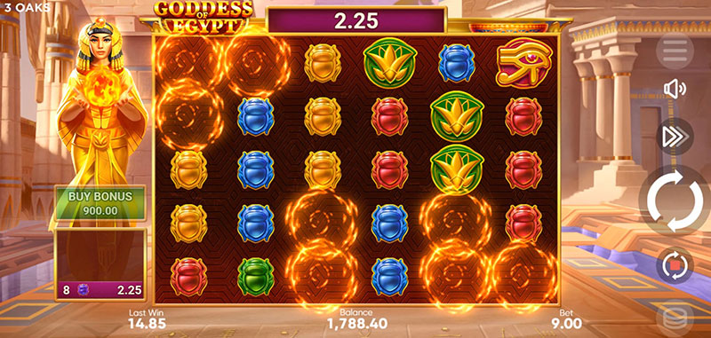 3 Oaks Goddess of Egypt Slot - Cluster Pays