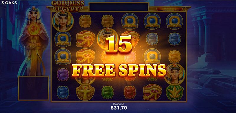 3 Oaks Goddess of Egypt Slot - 15 Free Spins