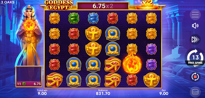 3 Oaks Goddess of Egypt Slot - Total Multiplier