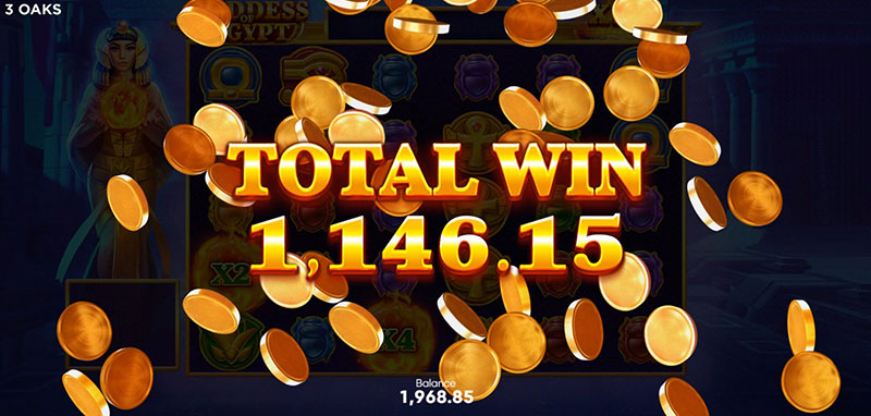 3 Oaks Goddess of Egypt Slot - Total Win