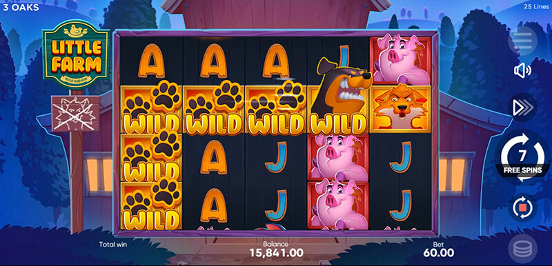 3 Oaks Little Farm Slot - Walking Wild Symbol Move To Fox Symbol