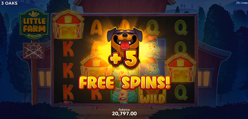 3 Oaks Little Farm Slot - Retrigger 5 Free Spins