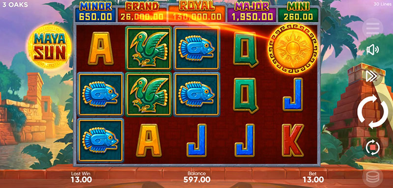 3 Oaks Maya Sun Slot - Super Bonus Symbol