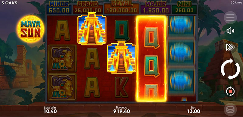 3 Oaks Maya Sun Slot - Scatter Symbol