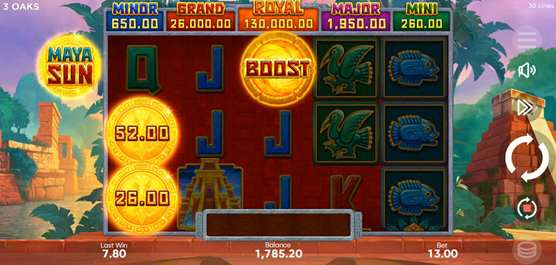 3 Oaks Maya Sun Slot - Boost Feature