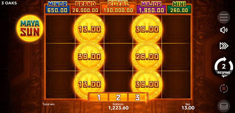 3 Oaks Maya Sun Slot - Only Bonus Symbols