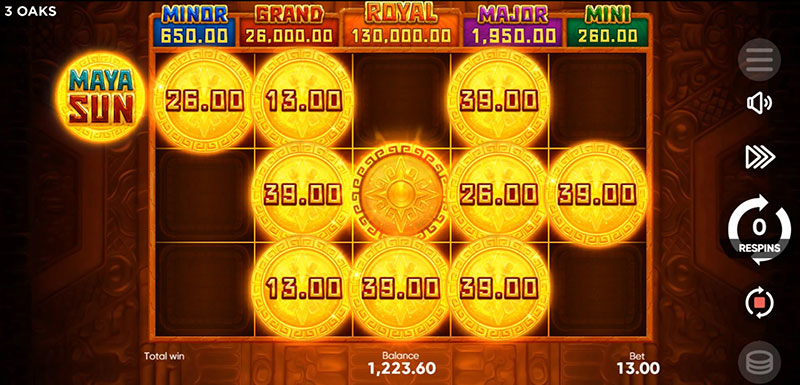 3 Oaks Maya Sun Slot - Super Bonus Symbol
