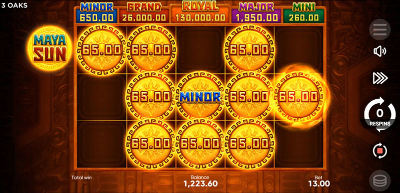 3 Oaks Maya Sun Slot - Transformed Into Super Bonus Symbol
