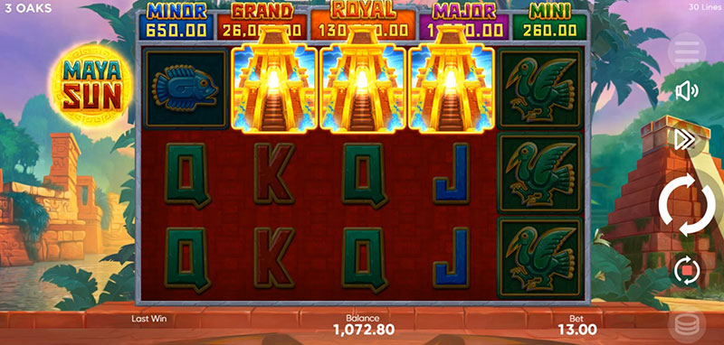 3 Oaks Maya Sun Slot - Free Spins Bonus Game