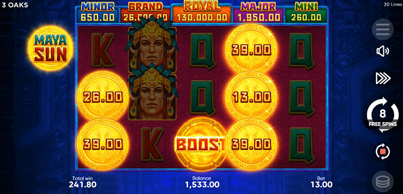 3 Oaks Maya Sun Slot - Trigger Bonus Game