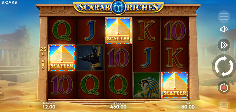 3 Oaks Scarab Riches Slot - Free Spins Bonus Game
