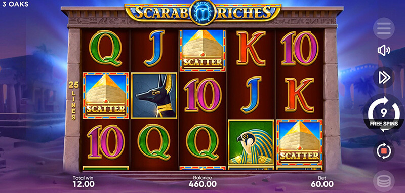 3 Oaks Scarab Riches Slot - Additional 10 Free Spins