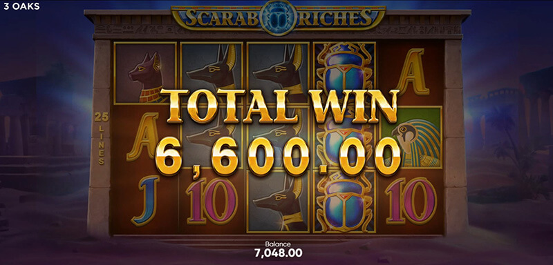 3 Oaks Scarab Riches Slot - Total Win